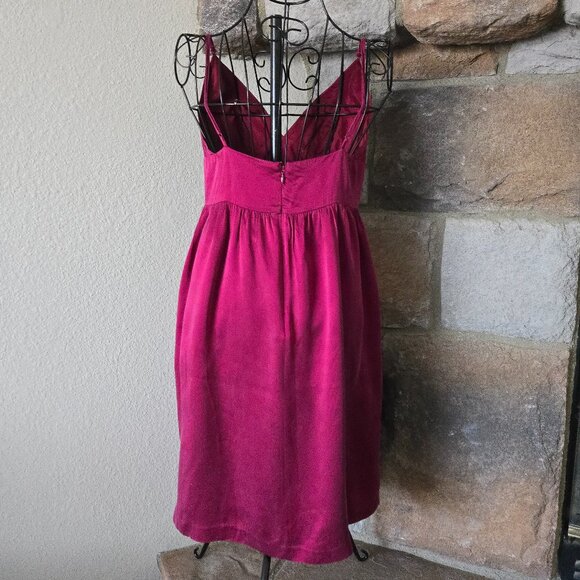 Short Formal Silk Dress in Deep Wine - Picture 4 of 10